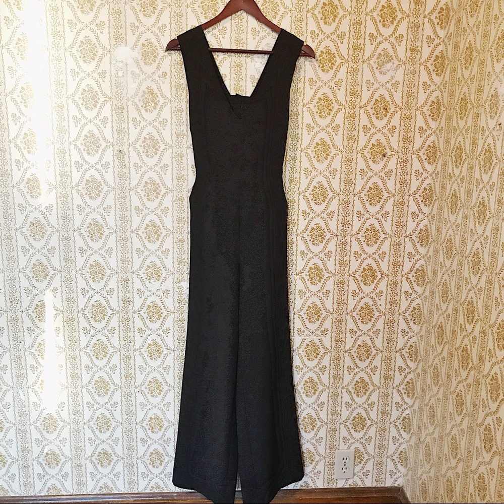 V Neck Jumpsuit with Cut out back & Flare Pants